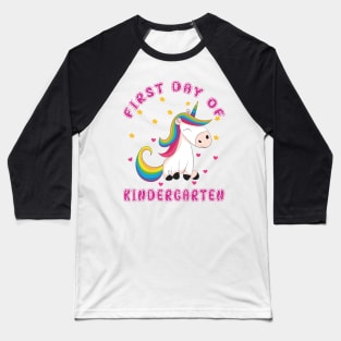 Cute Unicorn | First Day Kindergarten Baseball T-Shirt